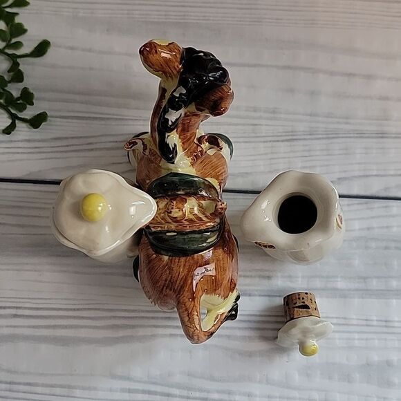 Vintage pack mule vinegar and oil set in porcelain - Picture 5 of 10